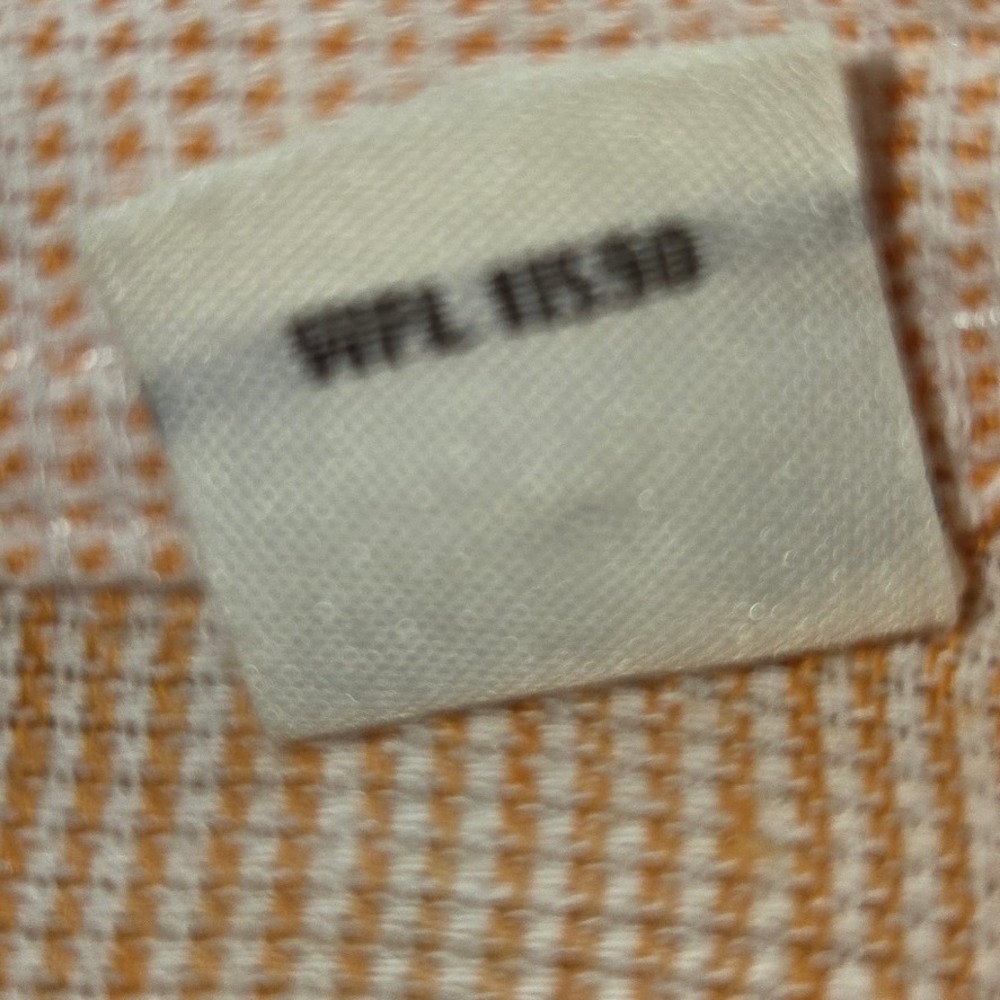 Weatherproof Vintage Mens Orange White Washable Linen Cotton Shirt Large L Short - Picture 6 of 10